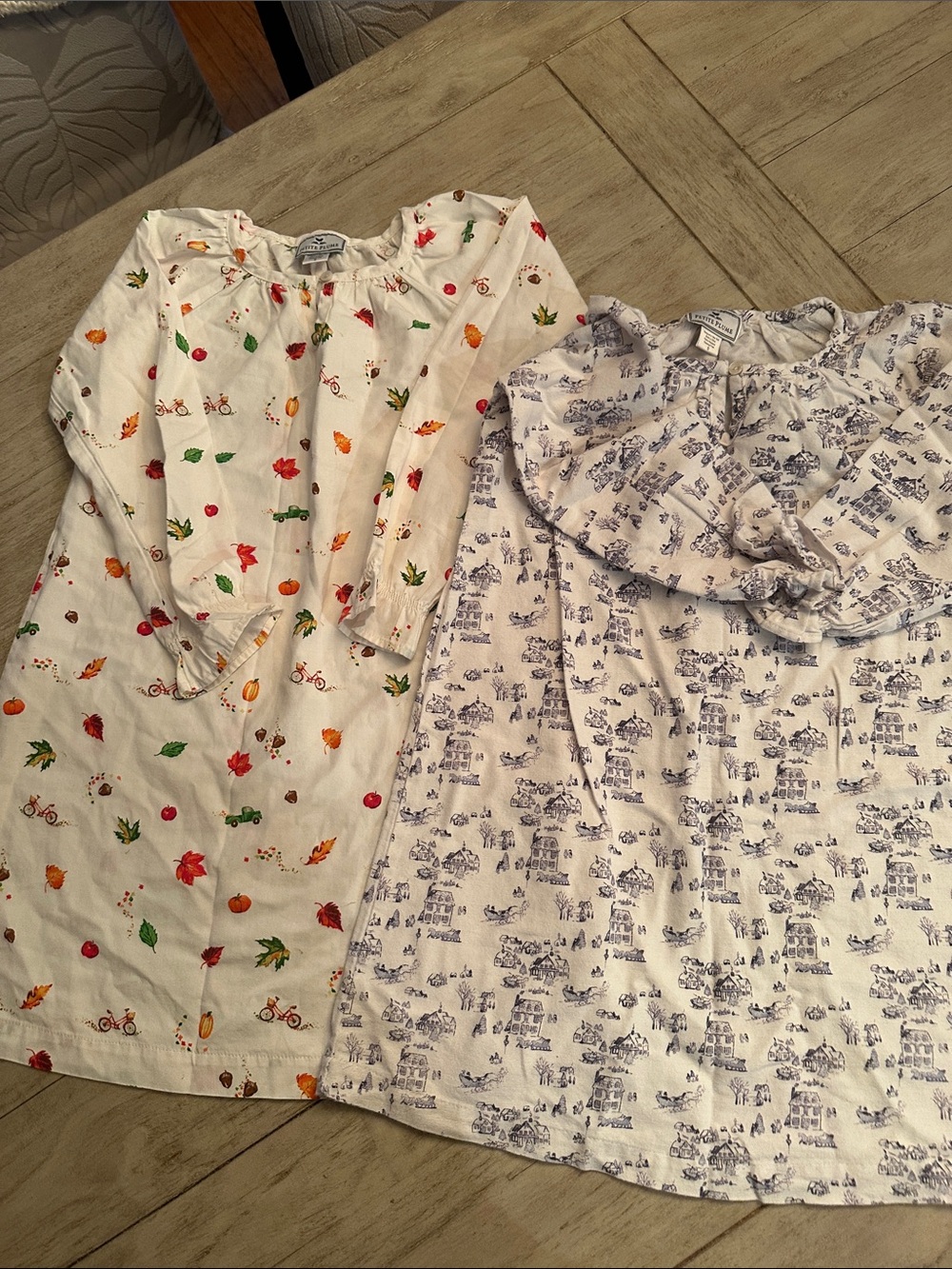 Bundle of 2 Petite Plume Nightgowns Fall country Leaves Motif size 5